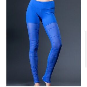 ALO Yoga Mesh Goddess Leggings Size Small Blue/Purple